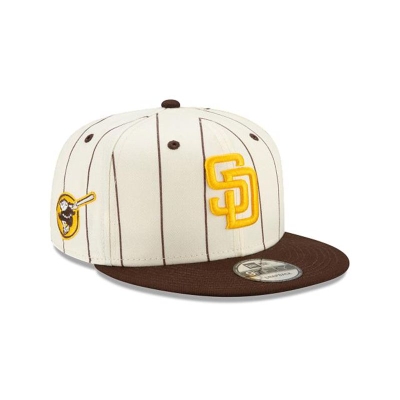 San Diego Padres Gorra | New Era MLB Pinstripe 9fifty Snapback Cap Mexico - Blancos